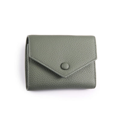 Emma | Orange Pebbled Leather Mini Wallet – Chic & Compact