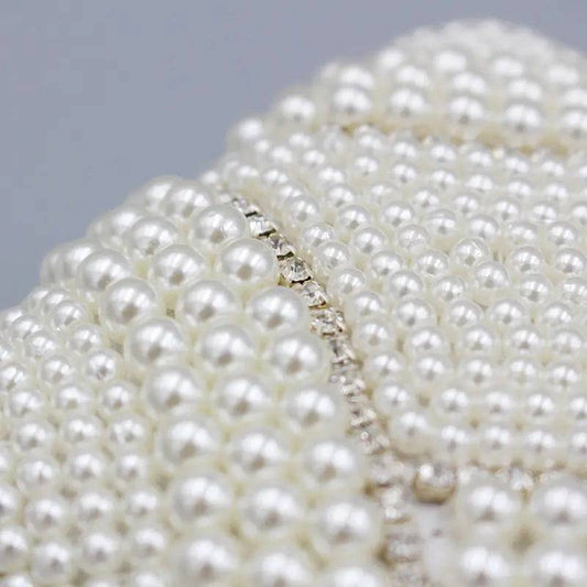 Genevieve | Pearl Embellished Evening Clutch – Classic Luxury