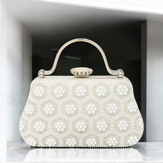 Eloise | Pearl & Crystal Vintage Evening Handbag – Timeless Elegance