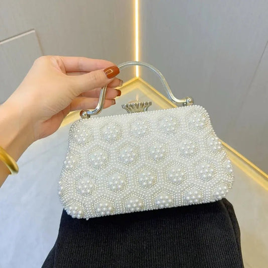 Eloise | Pearl & Crystal Vintage Evening Handbag – Timeless Elegance