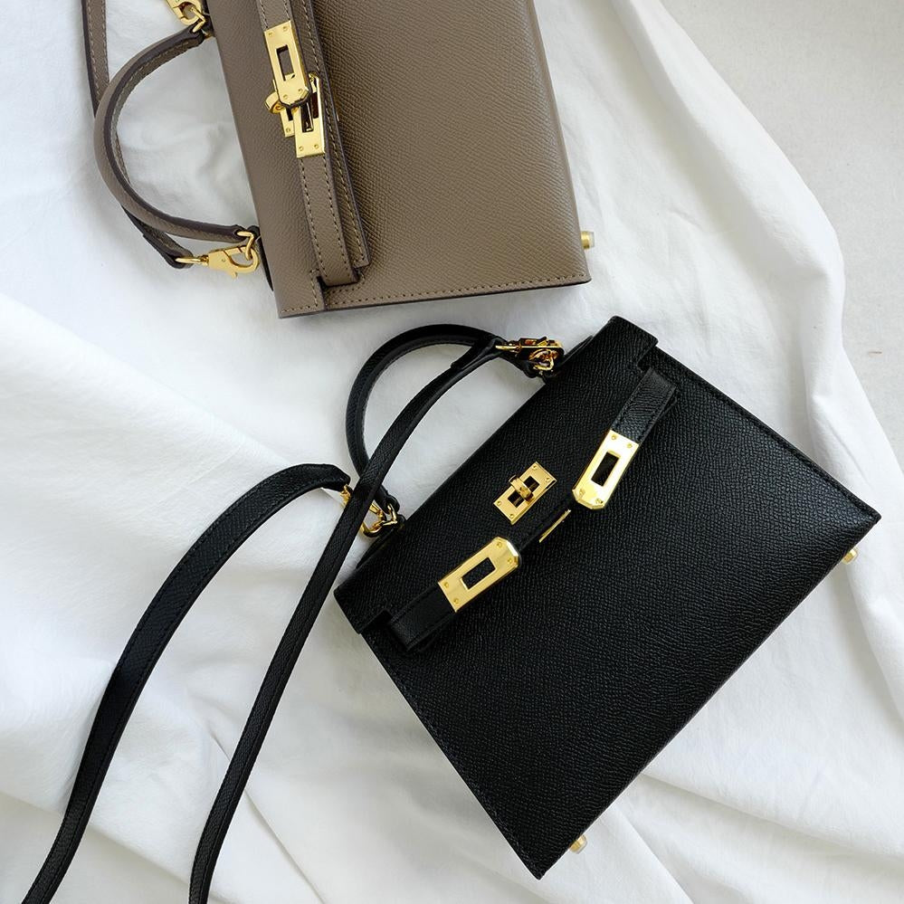 Isla | Black Structured Top-Handle Bag – Timeless & Elegant