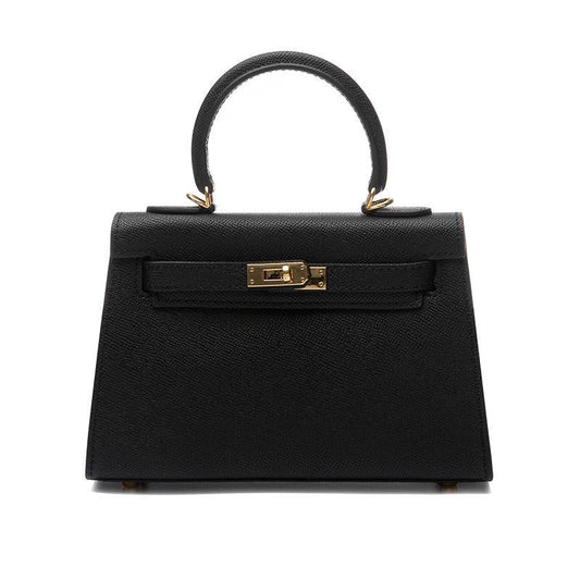 Isla | Black Structured Top-Handle Bag – Timeless & Elegant
