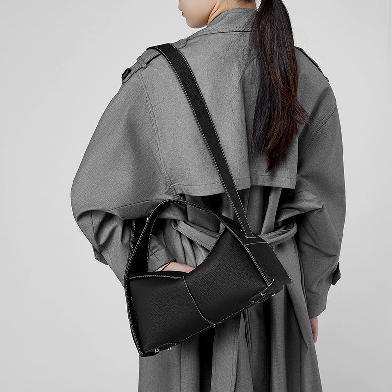 Violetta | Black Asymmetric Handbag – Modern Elegance & Versatile Design