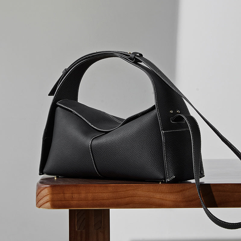 Violetta | Black Asymmetric Handbag – Modern Elegance & Versatile Design