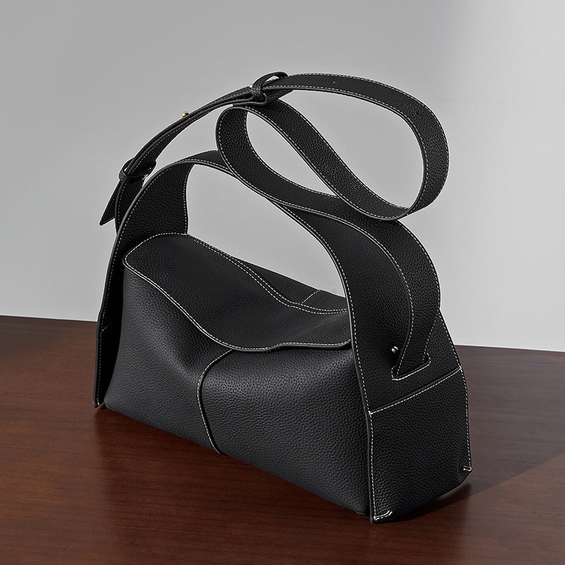 Violetta | Black Asymmetric Handbag – Modern Elegance & Versatile Design