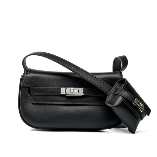 Noir | Sleek Mini Leather Shoulder Bag – Effortless Sophistication