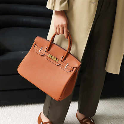 Isla | Tan Textured Leather Handbag – Classic & Timeless