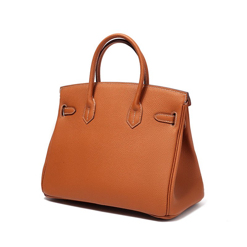 Isla | Tan Textured Leather Handbag – Classic & Timeless