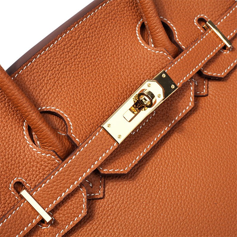 Isla | Tan Textured Leather Handbag – Classic & Timeless