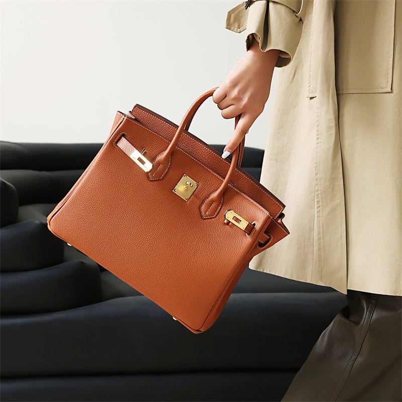 Isla | Tan Textured Leather Handbag – Classic & Timeless