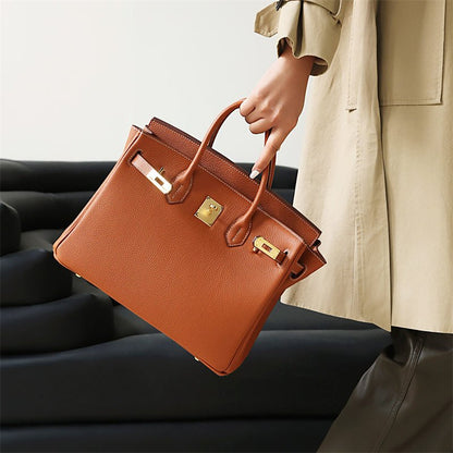 Isla | Tan Textured Leather Handbag – Classic & Timeless