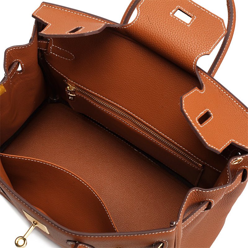 Isla | Tan Textured Leather Handbag – Classic & Timeless