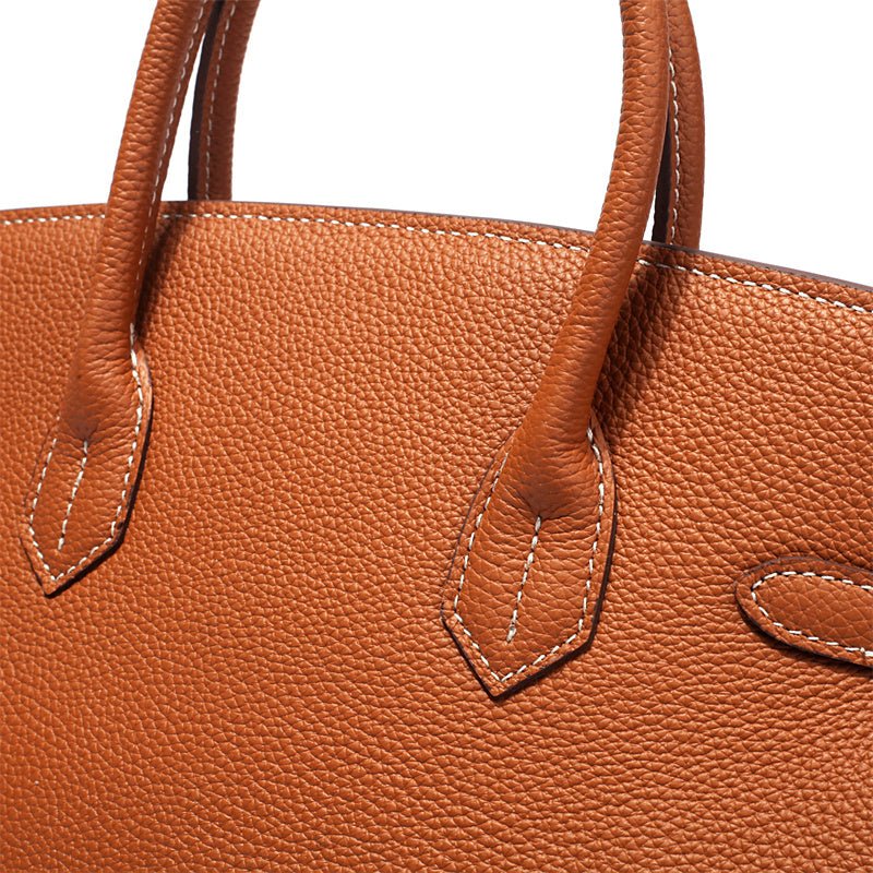 Isla | Tan Textured Leather Handbag – Classic & Timeless