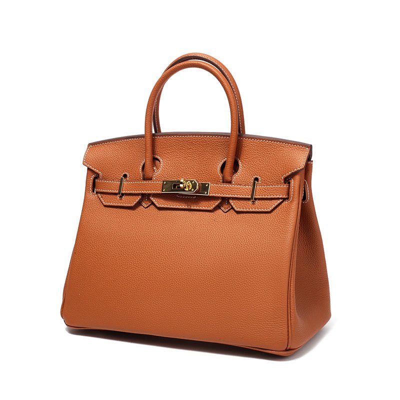 Isla | Tan Textured Leather Handbag – Classic & Timeless