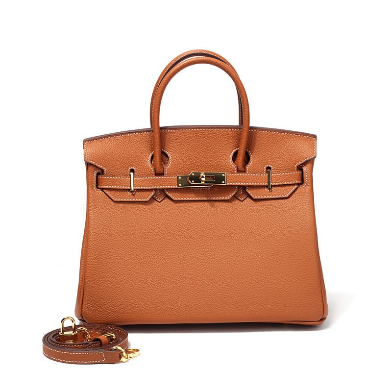Isla | Tan Textured Leather Handbag – Classic & Timeless