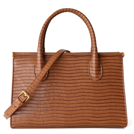 Lunaria | Elegant Croc-Embossed Leather Handbag