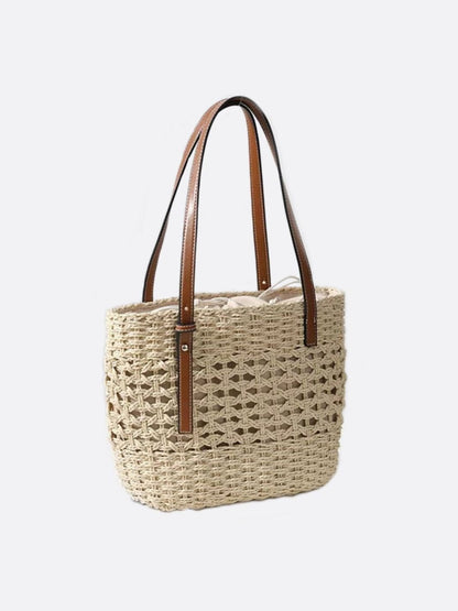 Marina Woven Rope Tote – Open-Weave Straw Bag