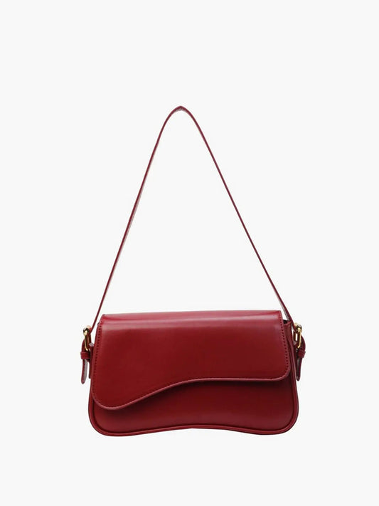 Chloe | Minimalist Red Leather Shoulder Bag – Sleek & Chic