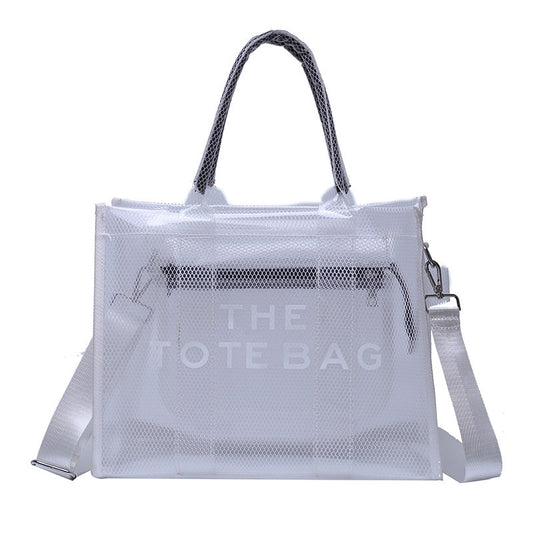 Ava | Neon Orange Mesh Tote Bag – Bold & Trendy