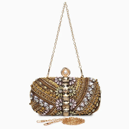 Amara | Hand-Beaded Bohemian Luxe Evening Clutch – Artful Elegance
