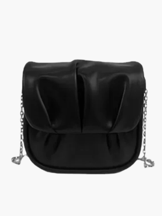 Lioren | Black Soft Pleated Chain Bag – Effortlessly Chic