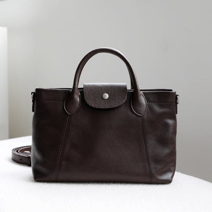 Evelyn | Brown Leather Tote Bag – Classic & Versatile