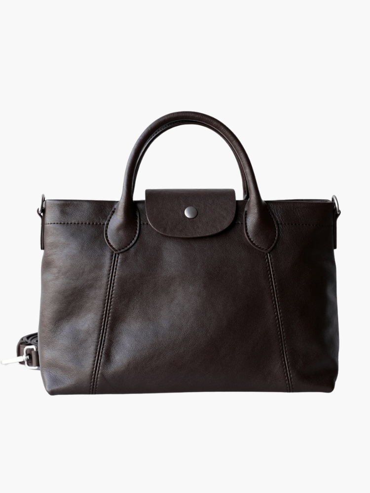 Evelyn | Brown Leather Tote Bag – Classic & Versatile