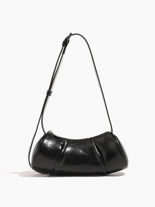 Evie | Pleated Leather Shoulder Bag – Chic & Timeless