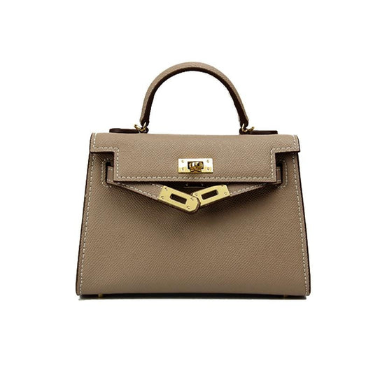 Estelle | Taupe Structured Handbag – Chic & Luxurious