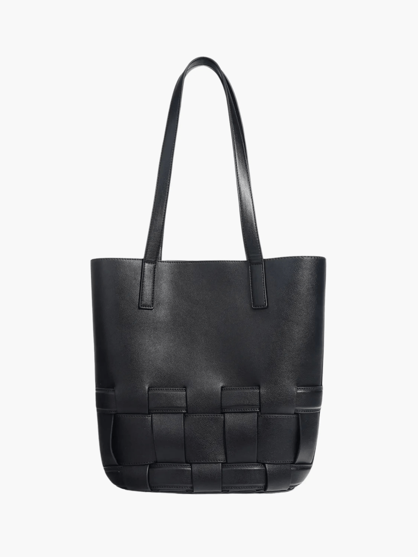 Isabelle | Luxe White Woven Leather Tote – Minimal & Elegant