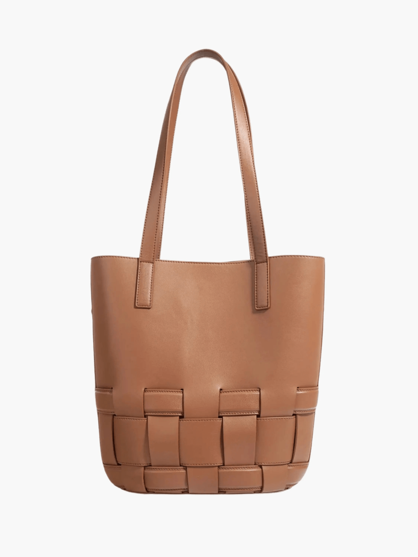 Isabelle | Luxe White Woven Leather Tote – Minimal & Elegant