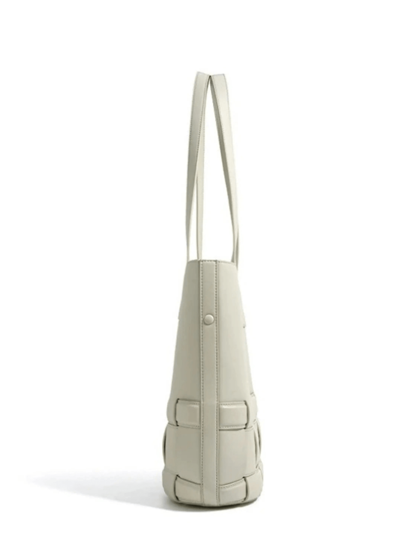 Isabelle | Luxe White Woven Leather Tote – Minimal & Elegant