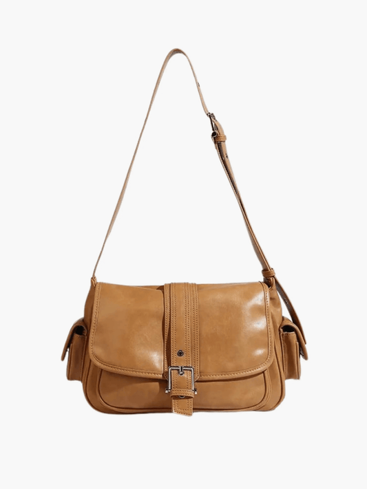 Savannah | Luxe Tan Leather Messenger Bag – Classic & Functional