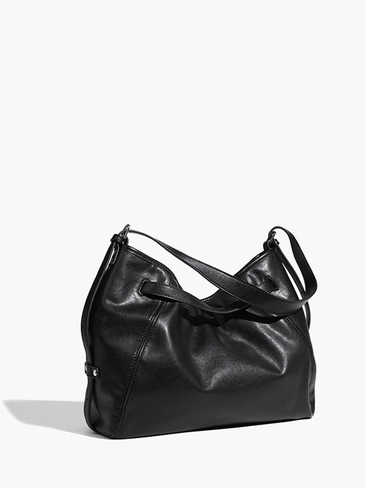 Kelly | Classic Black Leather Tote Bag – Sleek Design & Everyday Versatility