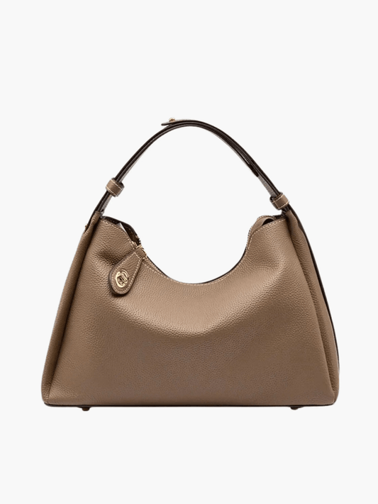 Evelyn | Taupe Leather Hobo Bag – Timeless & Sophisticated