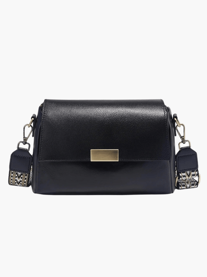 Aria | Black Leather Crossbody Bag – Modern & Chic