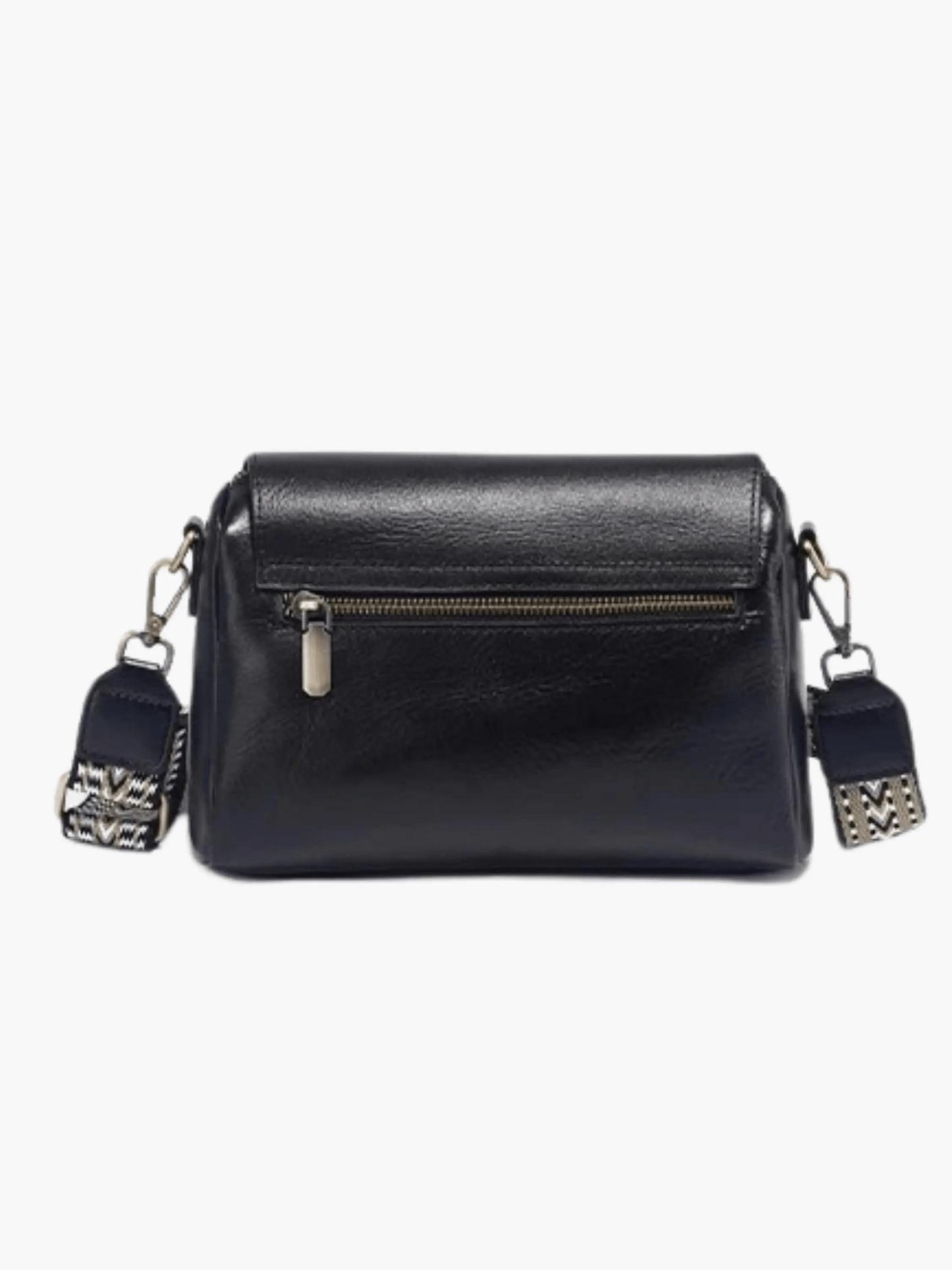 Aria | Black Leather Crossbody Bag – Modern & Chic