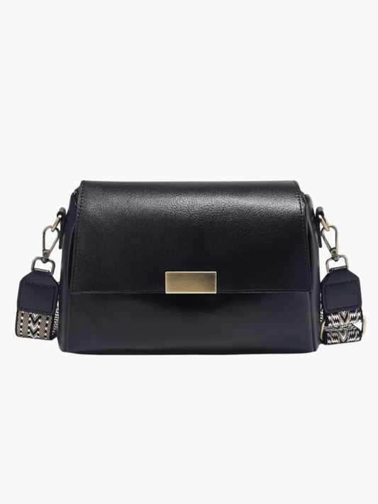 Aria | Black Leather Crossbody Bag – Modern & Chic