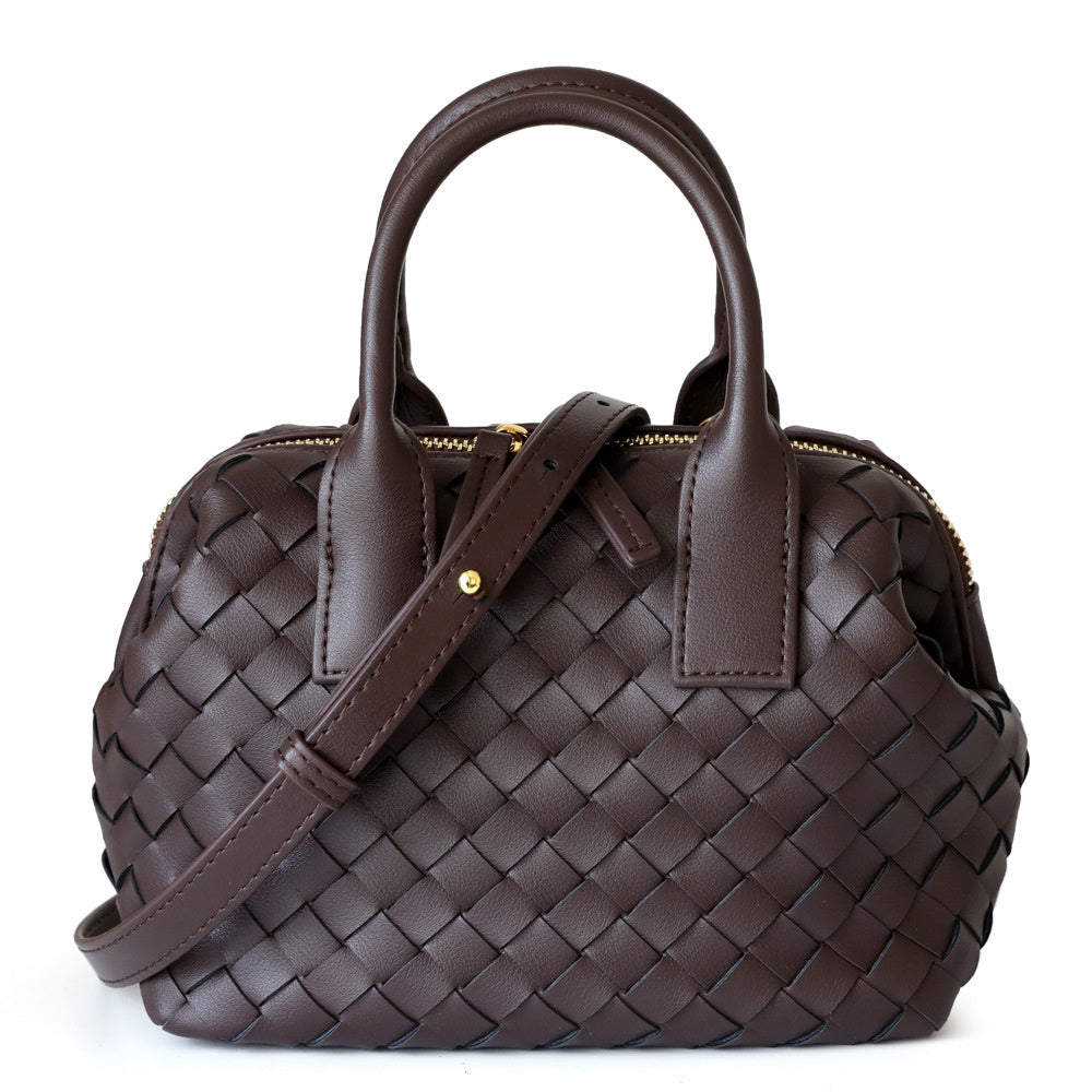 Hestia | Elegant Brown Woven Leather Handbag – Timeless Craftsmanship & Everyday Luxury