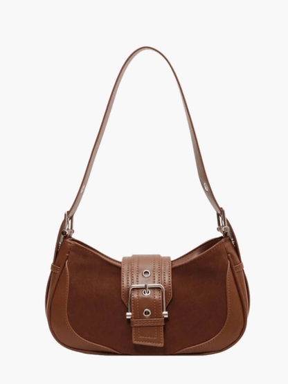 Juliette | Luxe Brown Suede Shoulder Bag – Vintage & Sophisticated