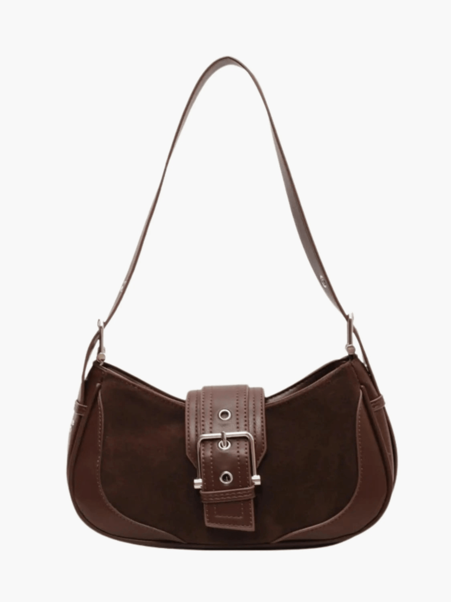 Juliette | Luxe Brown Suede Shoulder Bag – Vintage & Sophisticated