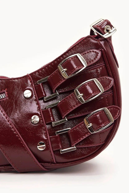 Madelon | Luxury Red Leather Shoulder Bag – Bold & Edgy