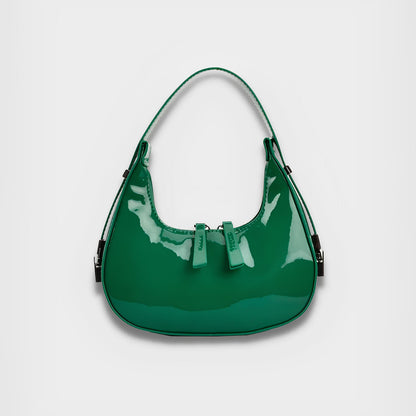 Lumi | Patent Leather Mini Hobo Bag – Glossy Finish & Curved Silhouette