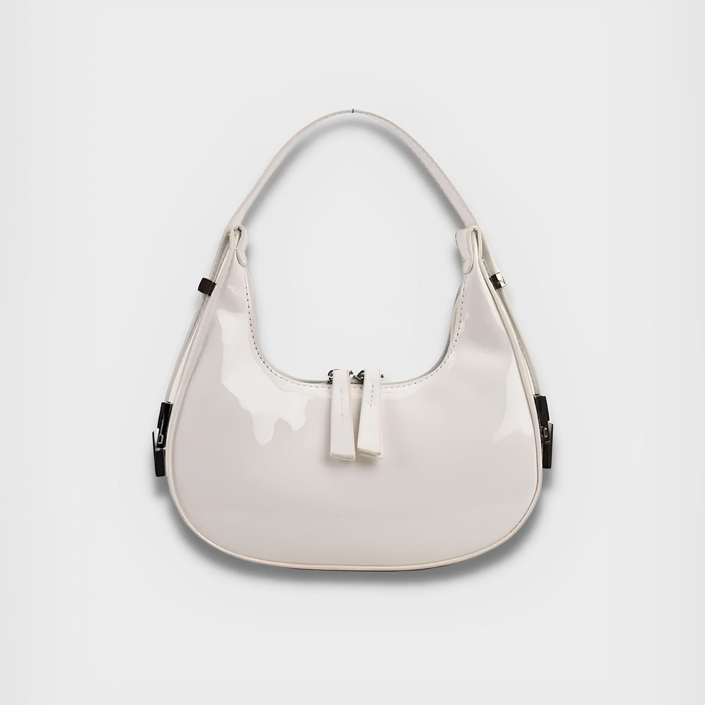 Lumi | Patent Leather Mini Hobo Bag – Glossy Finish & Curved Silhouette