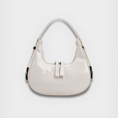 Lumi | Patent Leather Mini Hobo Bag – Glossy Finish & Curved Silhouette