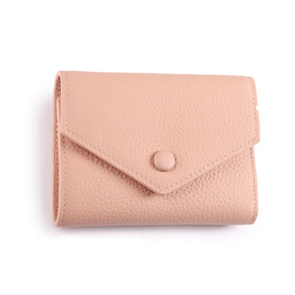 Emma | Orange Pebbled Leather Mini Wallet – Chic & Compact