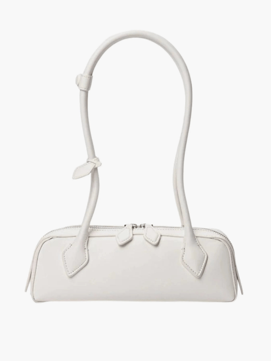 Tessaria | White Leather Shoulder Bag – Elegant & Minimalist