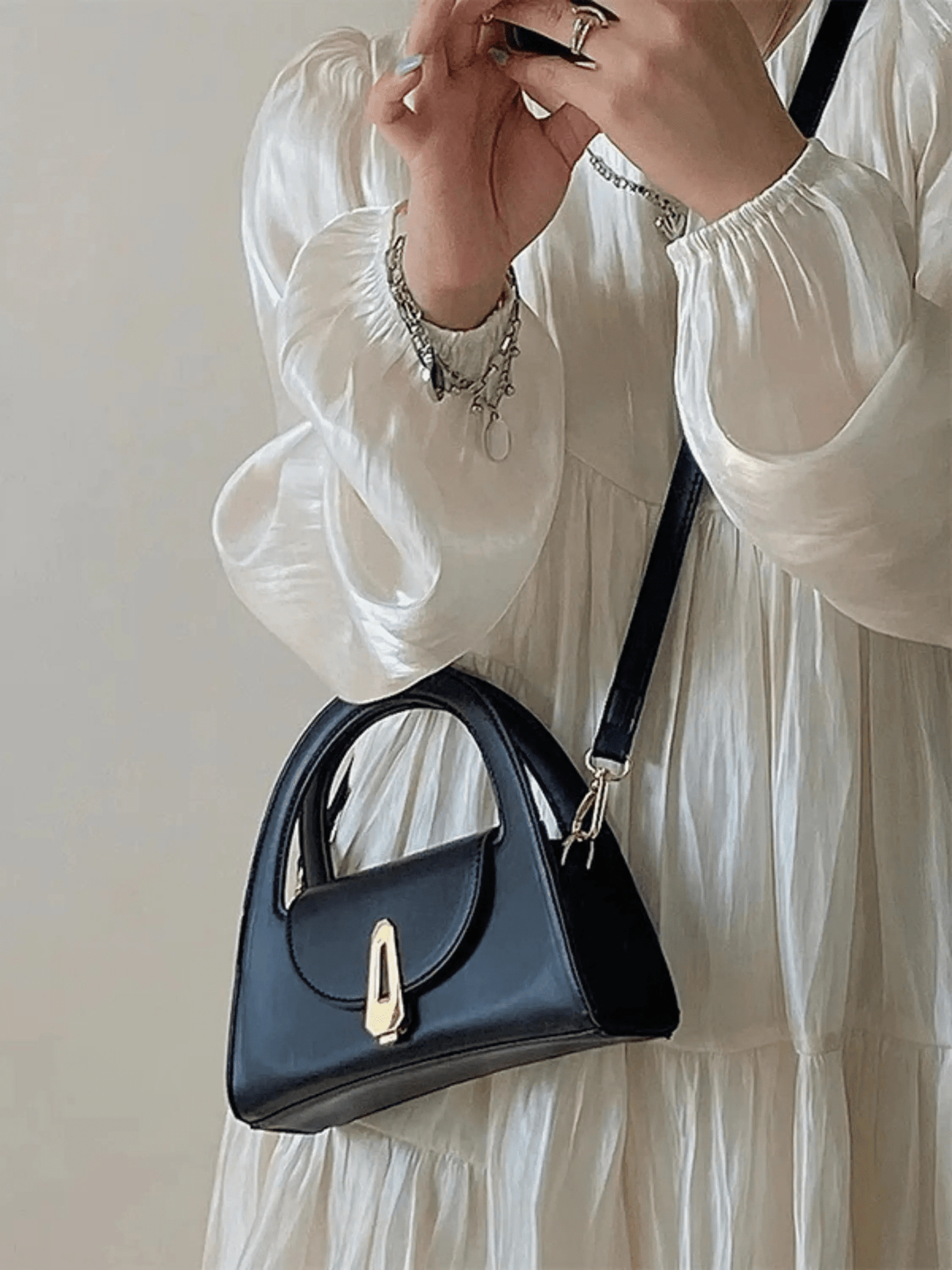 Solvienne | Black Leather Mini Handbag – Chic & Timeless