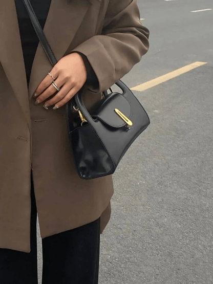 Solvienne | Black Leather Mini Handbag – Chic & Timeless
