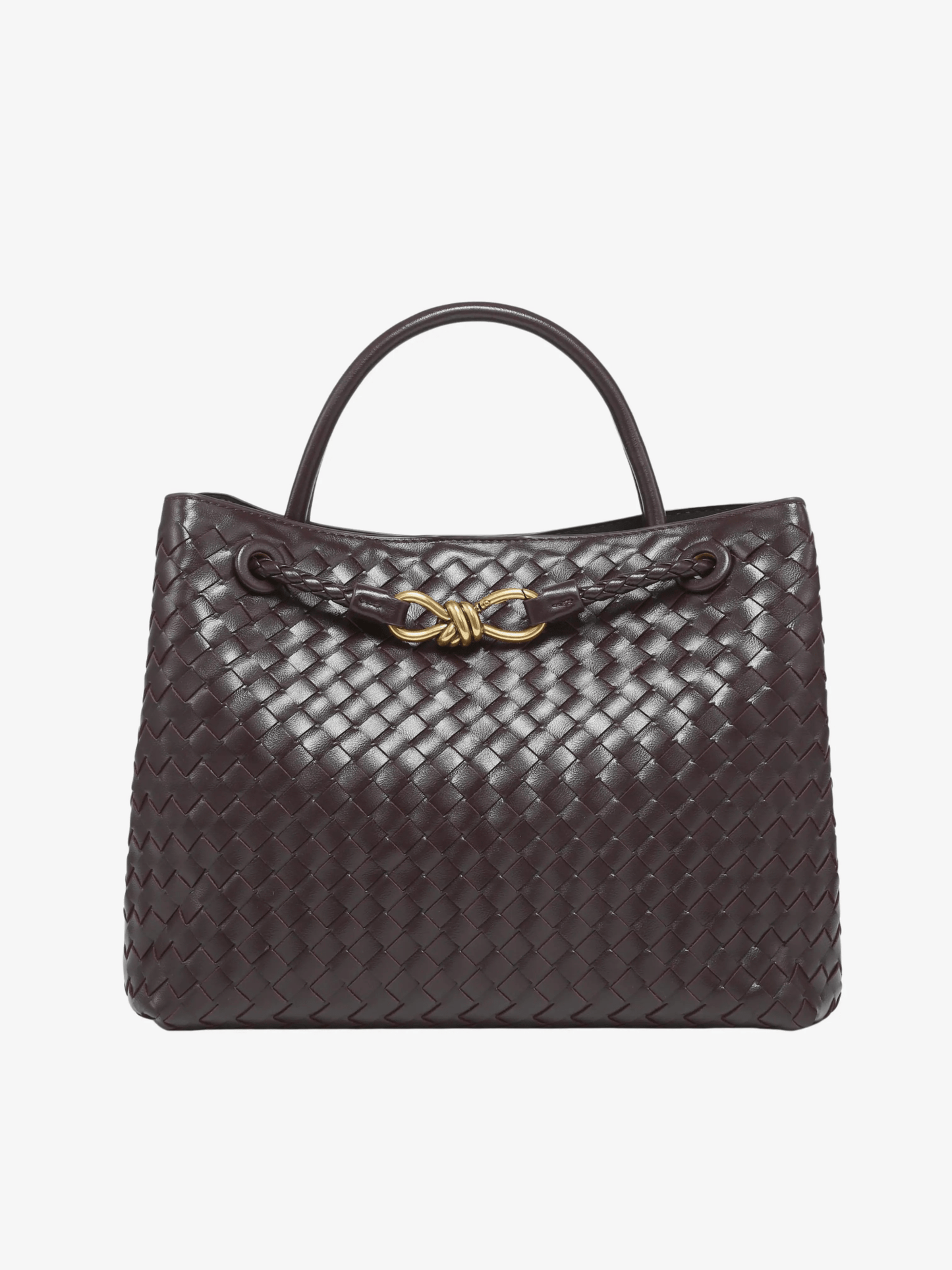 Renata | Chocolate Woven Leather Tote – Sophisticated & Timeless